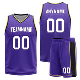 Custom Black Purple Los Angeles City Edition Personalized Reversible Basketball Set Sports Basketball Jersey BBJ01R-D0610-14-COOLMAX